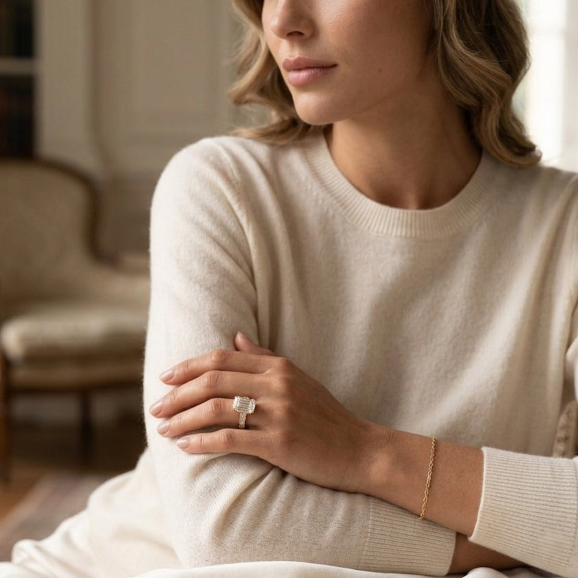 The Astor | Vintage Emerald Cut Lab-Grown Diamond Ring