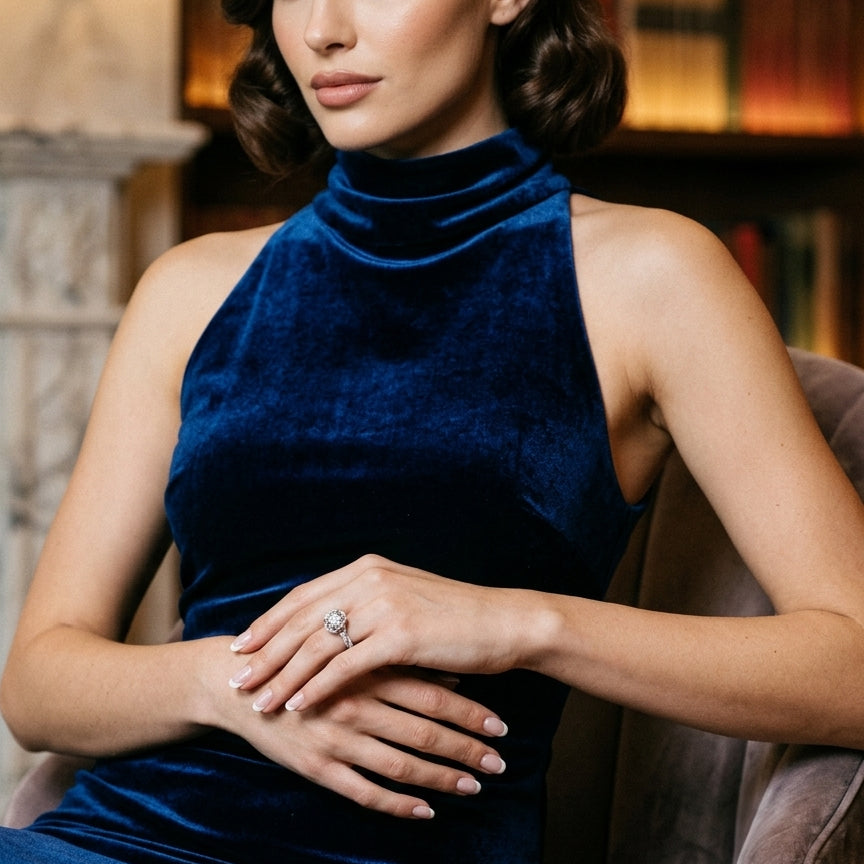 The "Fontaine Rose" Round Cut Lab-Grown Diamond Ring
