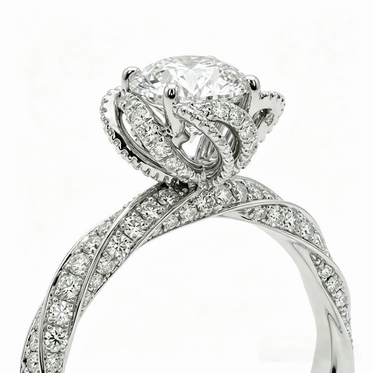 The "Fontaine Rose" Round Cut Lab-Grown Diamond Ring