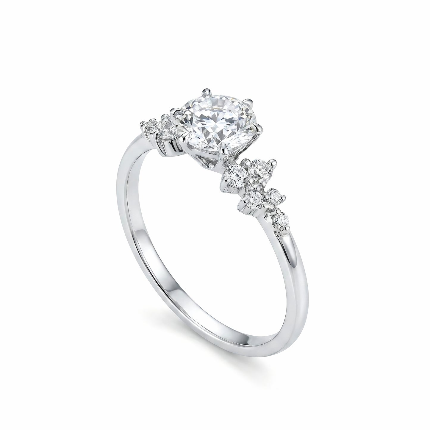 The Berlin Love Letter | Round Diamond Cluster Engagement Ring