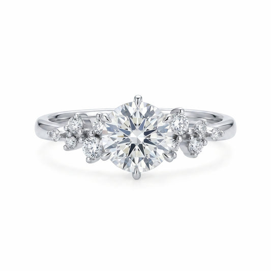 The Berlin Love Letter | Round Diamond Cluster Engagement Ring