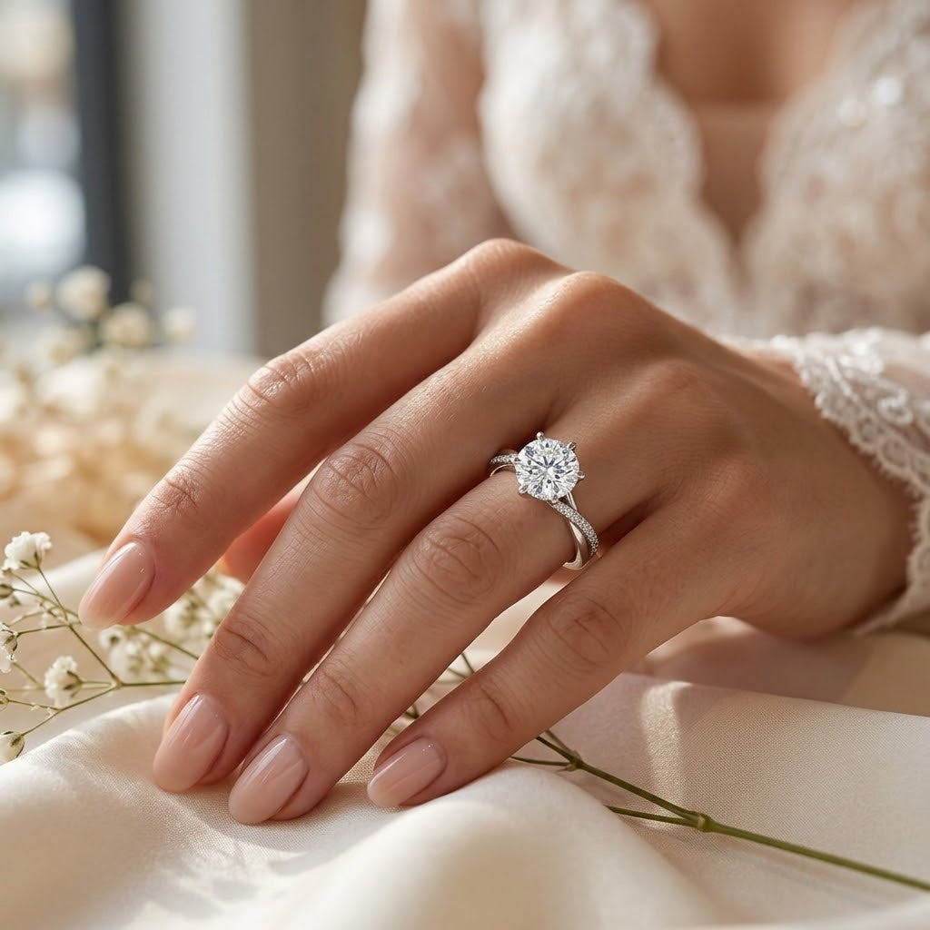 The Verona | Round Diamond Twisted Band Engagement Ring