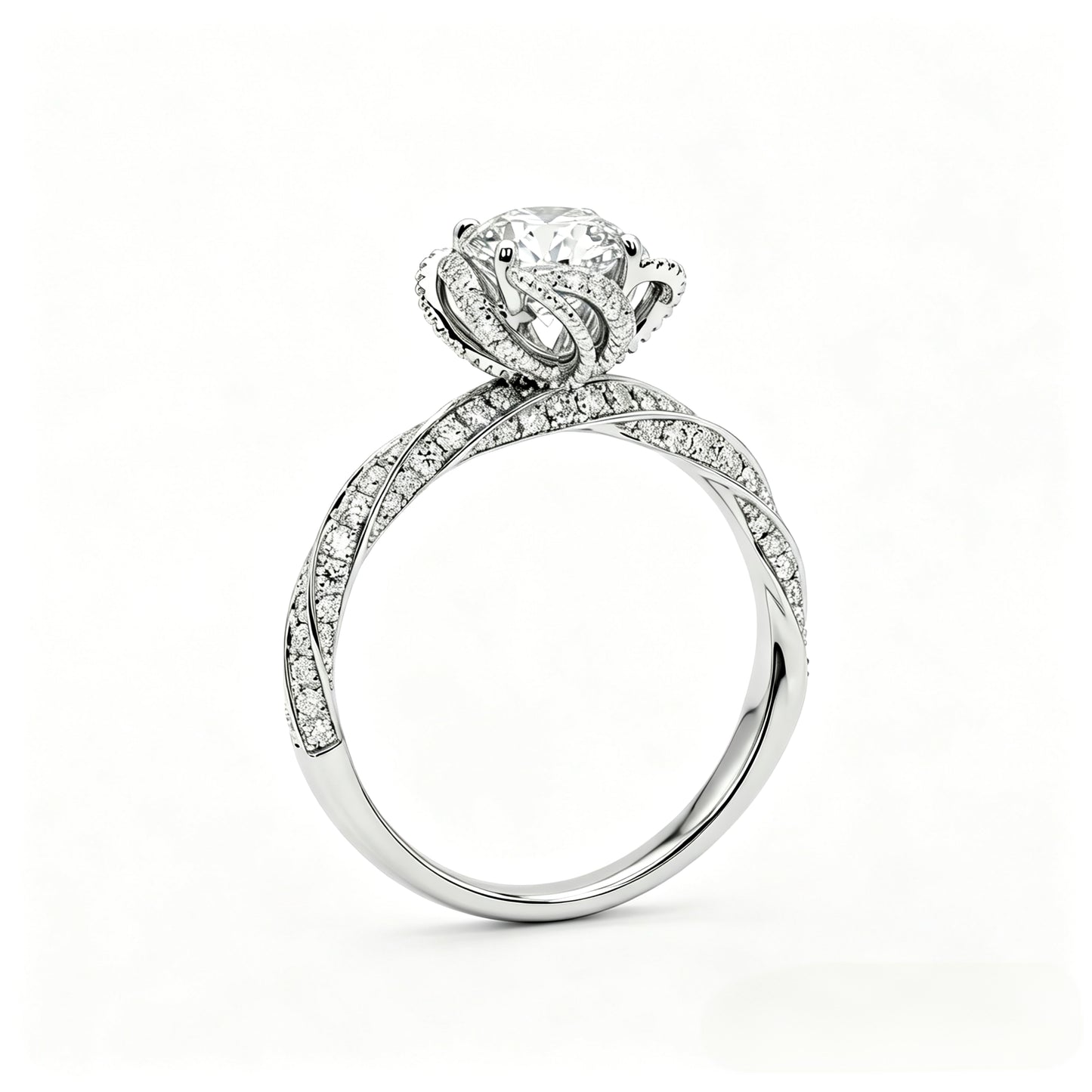 The "Fontaine Rose" Round Cut Lab-Grown Diamond Ring