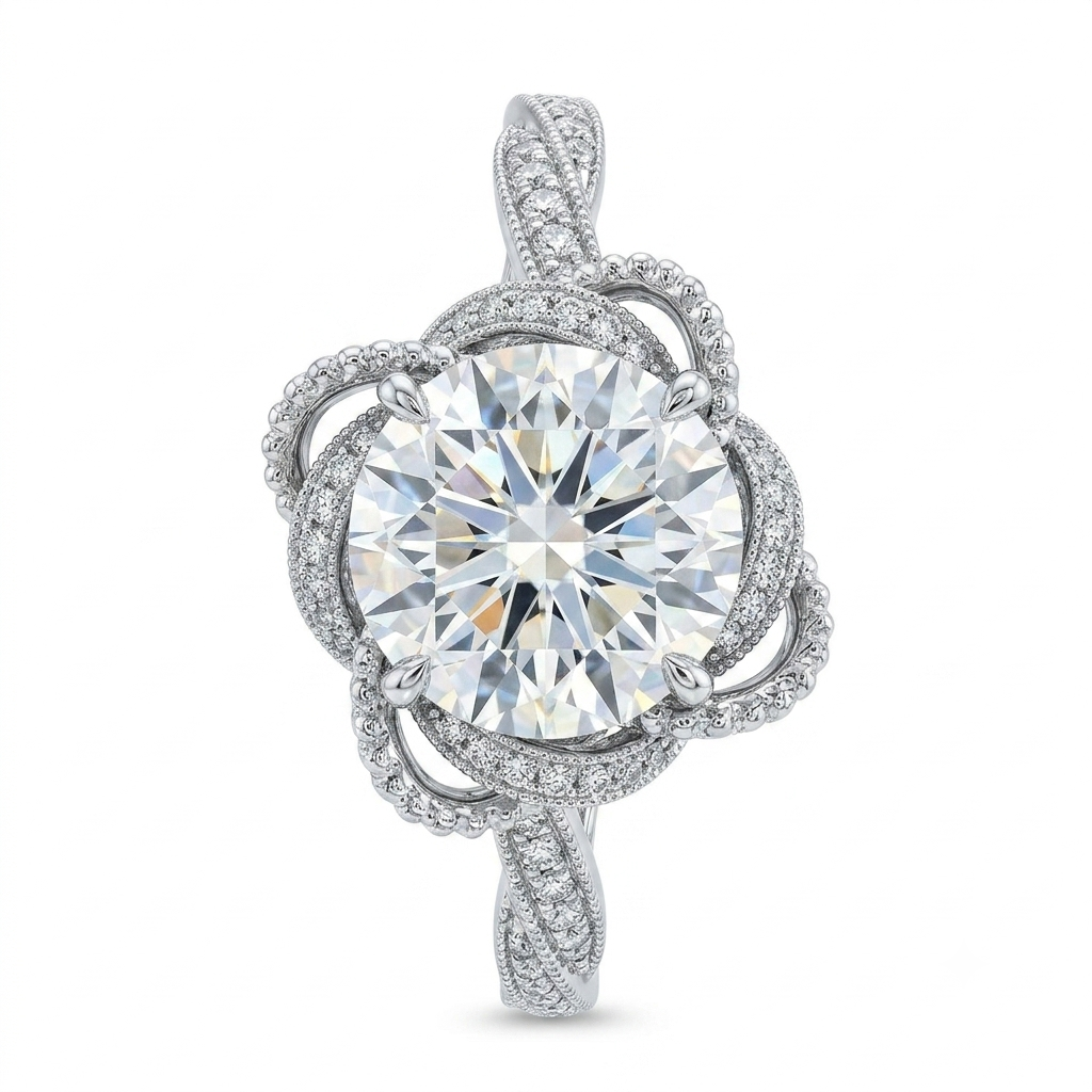The "Fontaine Rose" Round Cut Lab-Grown Diamond Ring