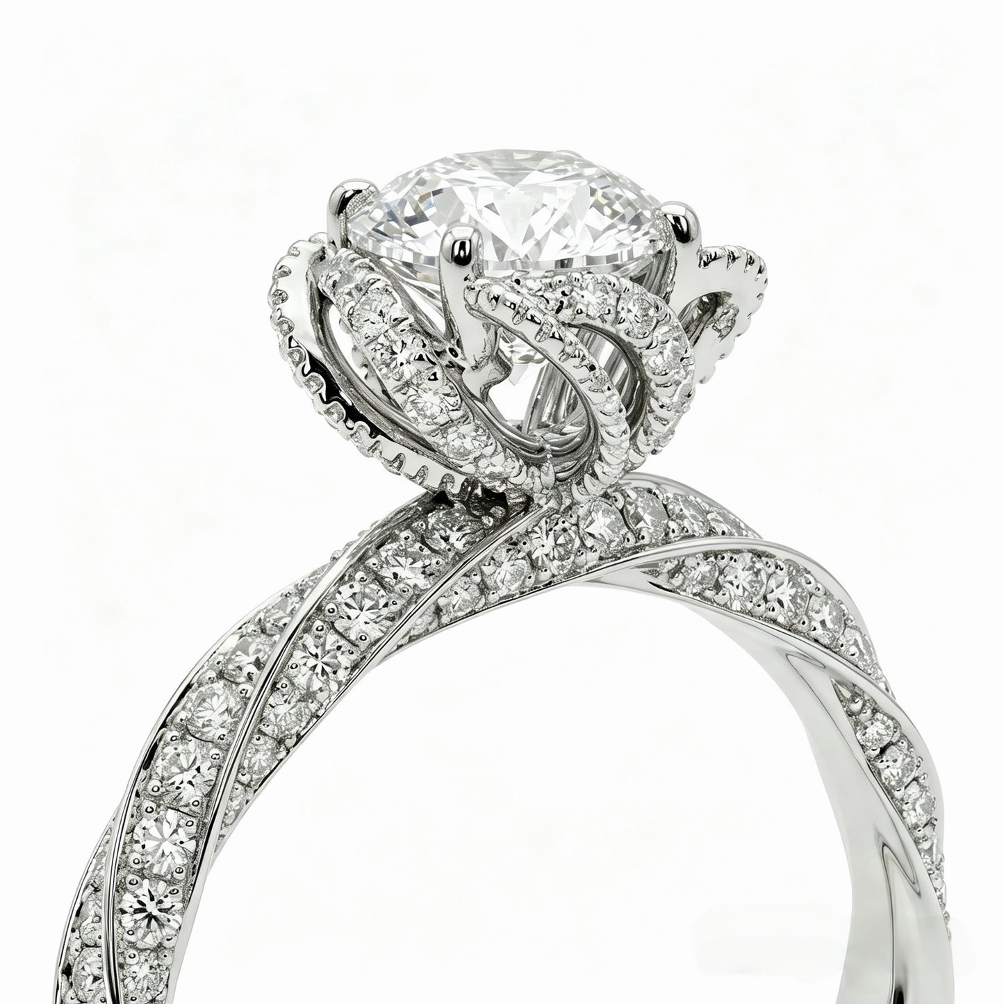 The "Fontaine Rose" Round Cut Lab-Grown Diamond Ring